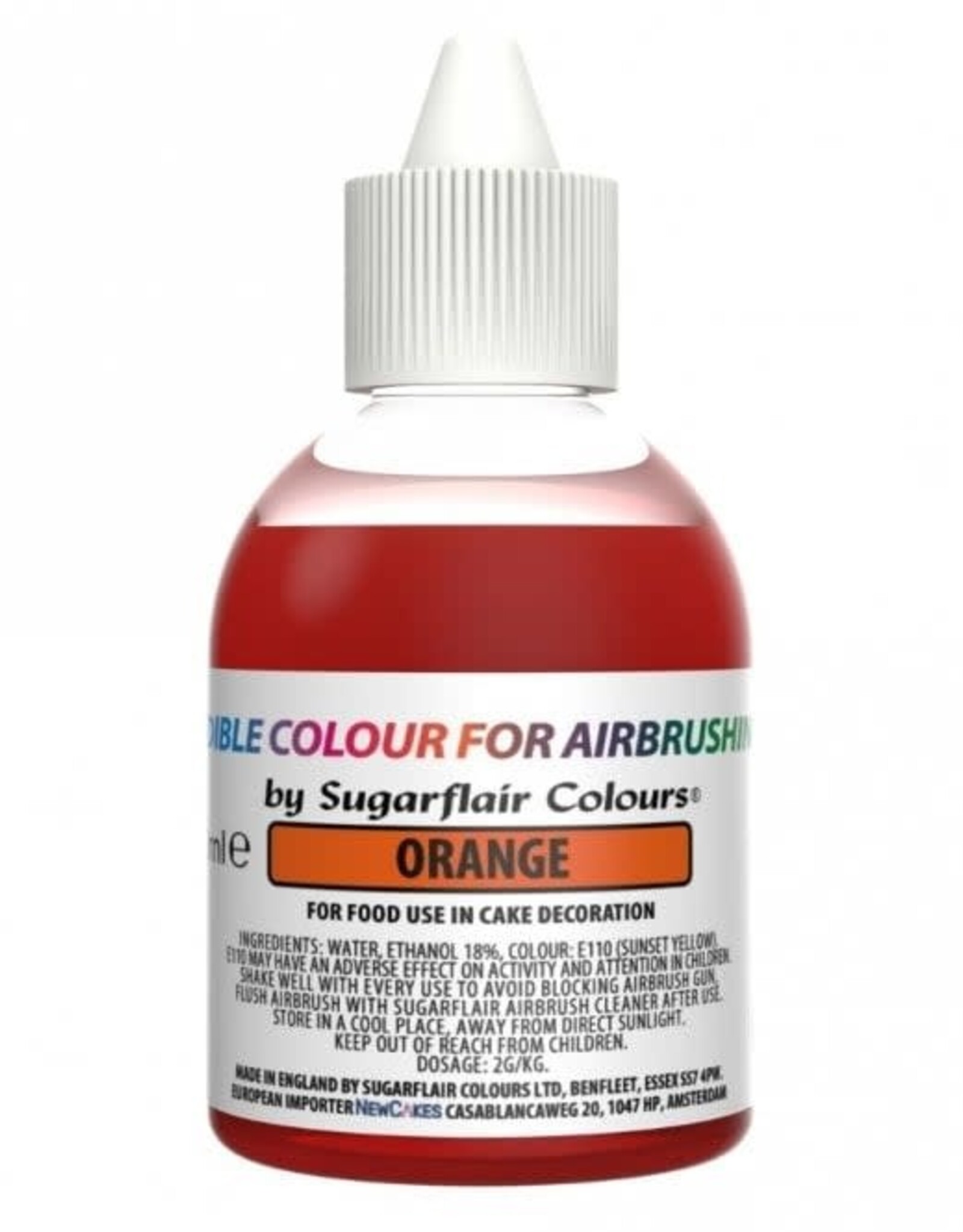 Sugarflair Sugarflair Airbrush Colouring -Orange- 60ml