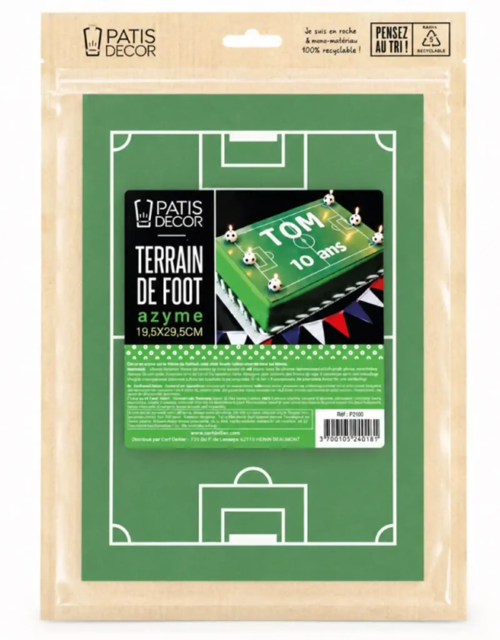 PatisDecor Patis Decor Eetbare Ouwel Voetbalveld 19,5x29,5cm