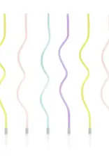 PartyDeco PartyDeco Verjaardagskaarsen Krul Pastel 14cm pk/8