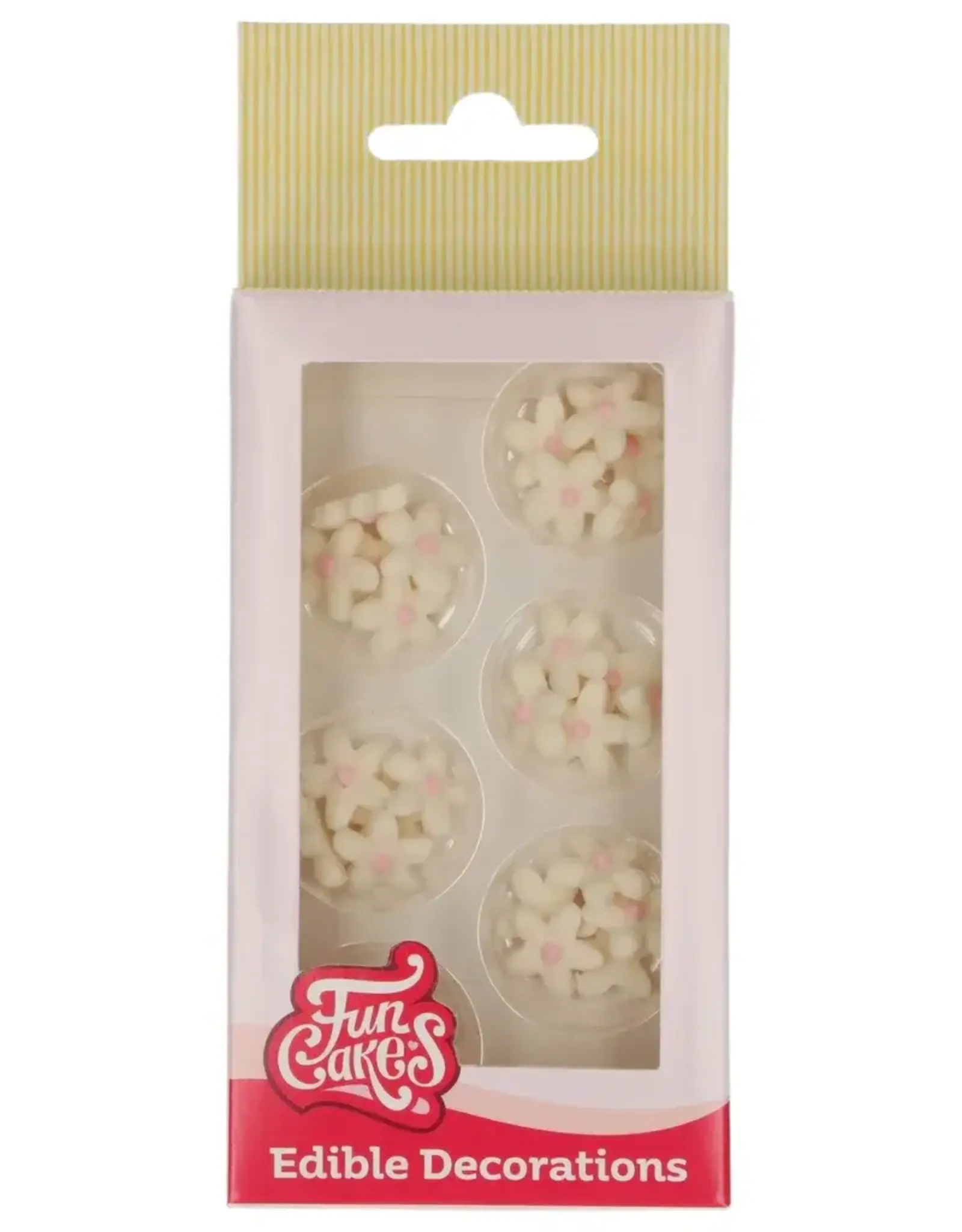 FunCakes FunCakes Fondant Decoraties Chrysant Wit Lichtroze set/30