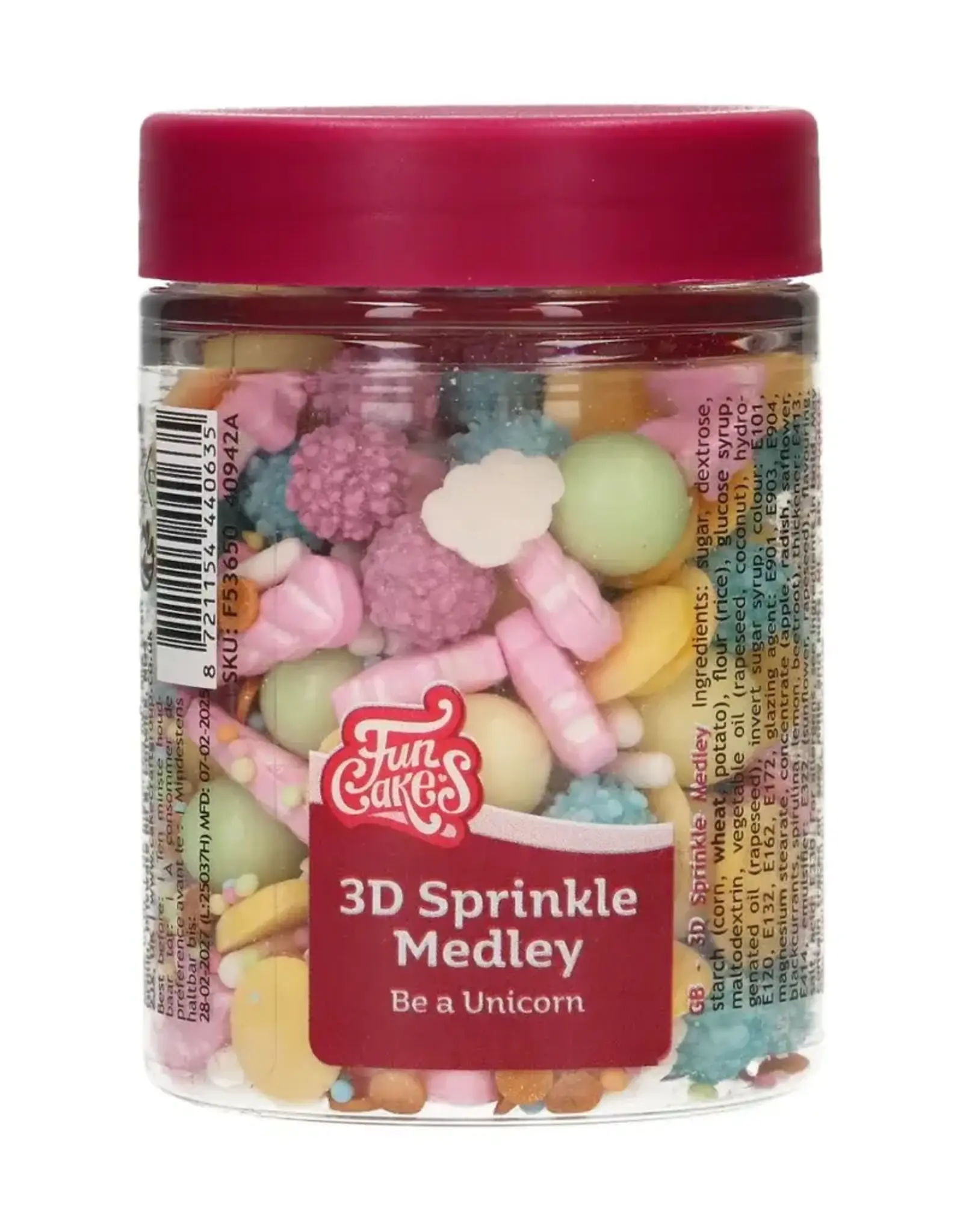 FunCakes FunCakes 3D Sprinkle Medley Be a Unicorn 70g