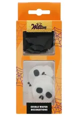 Wilton Wilton Eetbare Papieren Decoraties Vleermuizen en Doodskoppen set/18