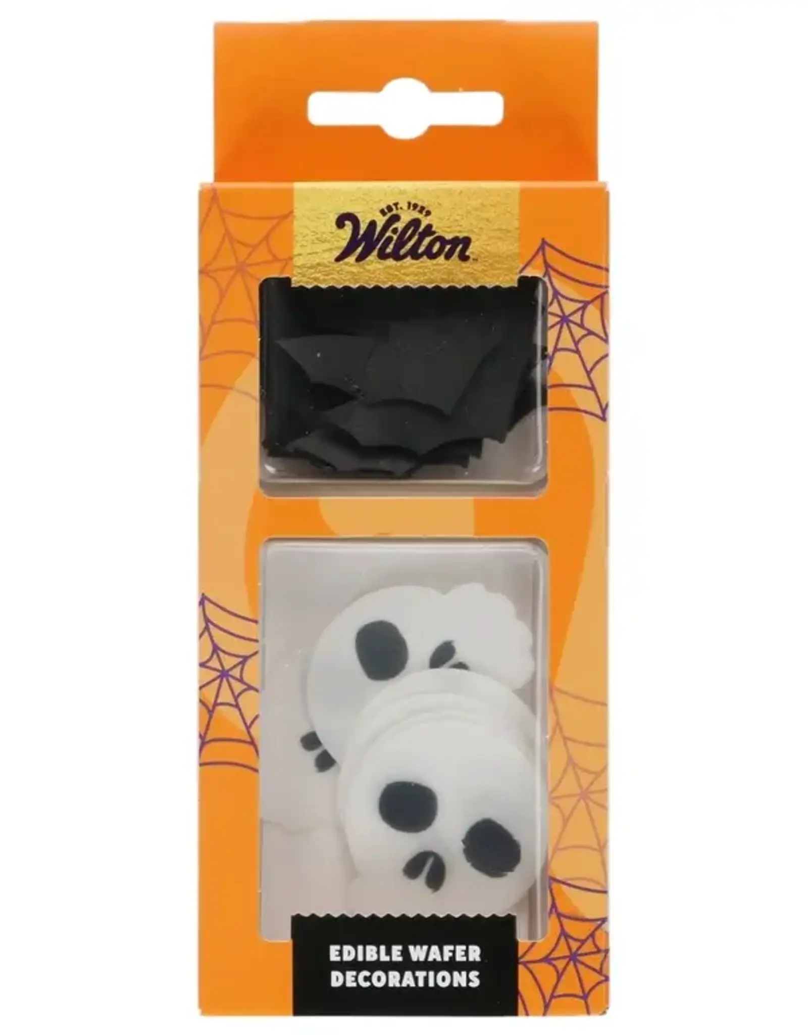 Wilton Wilton Eetbare Papieren Decoraties Vleermuizen en Doodskoppen set/18