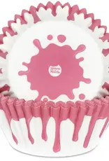 House of Marie House of Marie Baking Cups Drip Pink pk/48