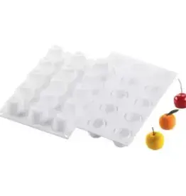 Silikomart Siliconen Bakvorm Appel/Kers/Perzik (15x) Ø3,9cm