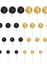 Overig Decoratieve Ballenset Metallic Goud & Zwart pk/32