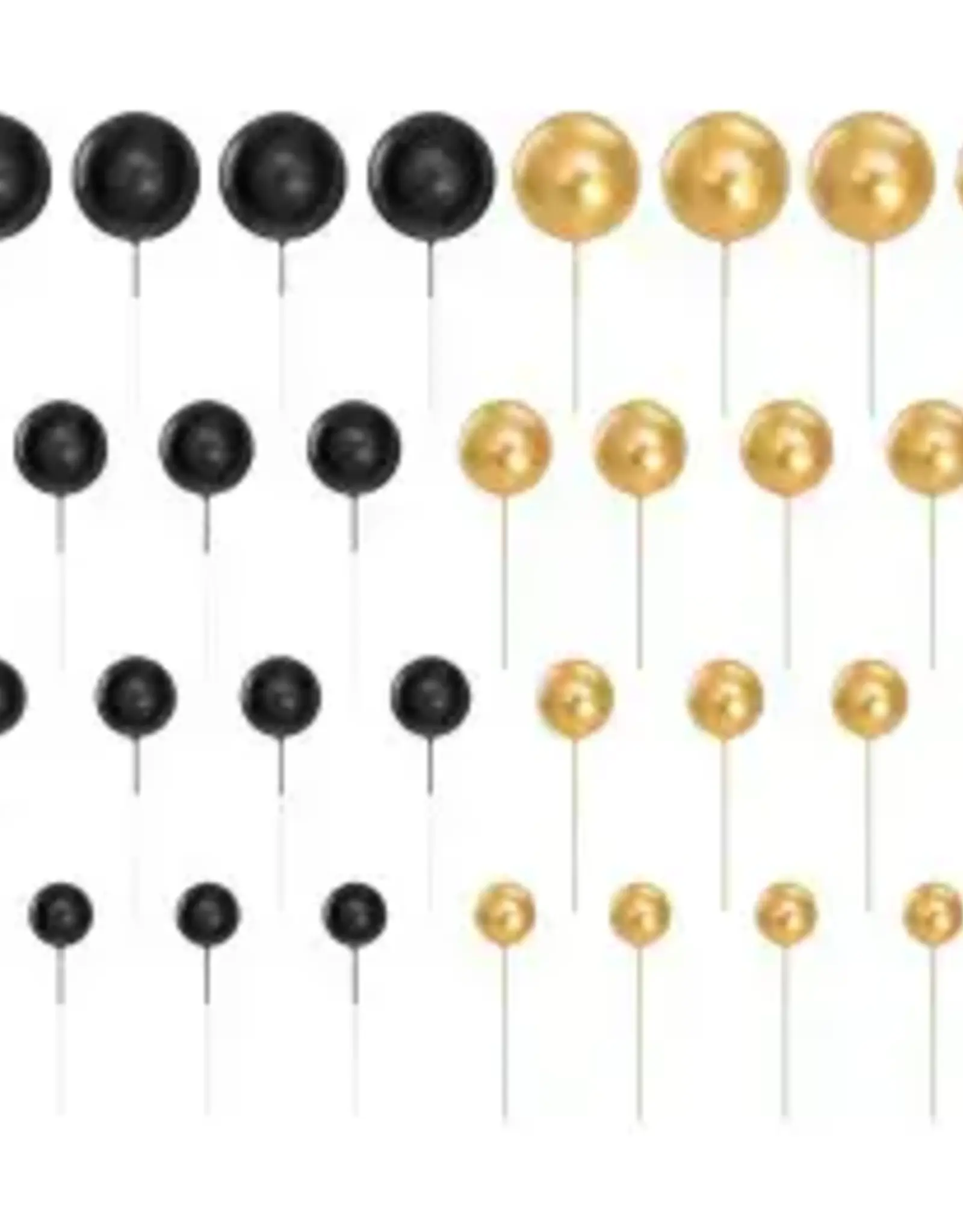 Overig Decoratieve Ballenset Metallic Goud & Zwart pk/32