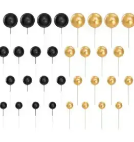 Overig Decoratieve Ballenset Metallic Goud & Zwart pk/32