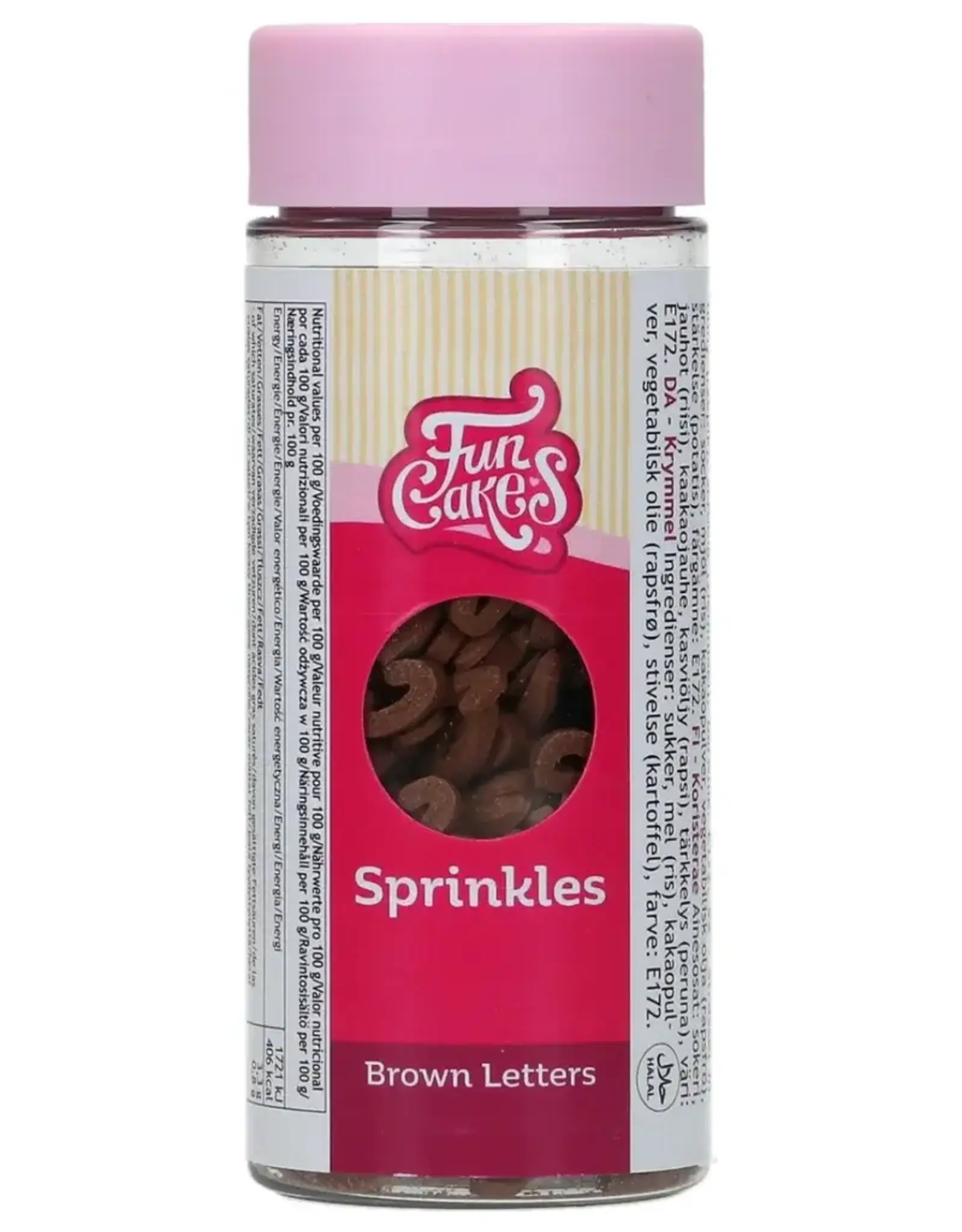 FunCakes FunCakes Sprinkles Bruine Letters 50 g