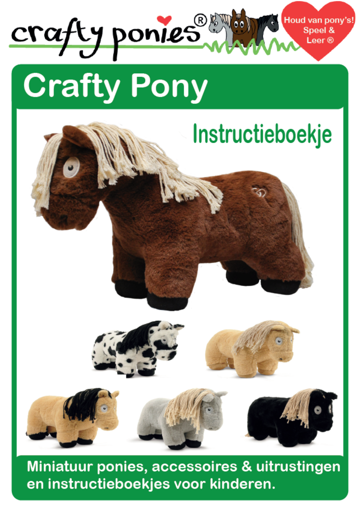 Crafty Ponies Crafty Pony Soft toy pony grey incl. instruction booklet NL Crafty Ponies Crafty Pony Soft toy pony grey incl. instruction booklet NL