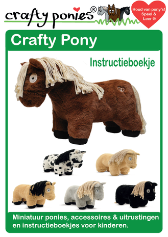 Crafty Ponies Crafty Pony Soft toy pony grey incl. instruction booklet NL Crafty Ponies Crafty Pony Soft toy pony grey incl. instruction booklet NL