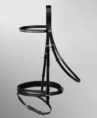 JUNO Snaffle Bridle Black Cob
