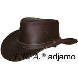 F.R.A. Adjamo hoed rundleder bruin F.R.A. Adjamo hoed rundleder bruin