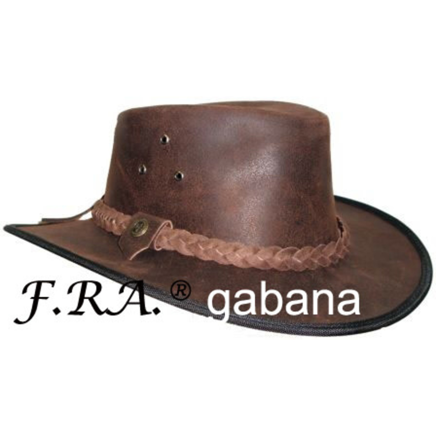 hoed geborsteld leder bruin 62cm XL - Aleashop