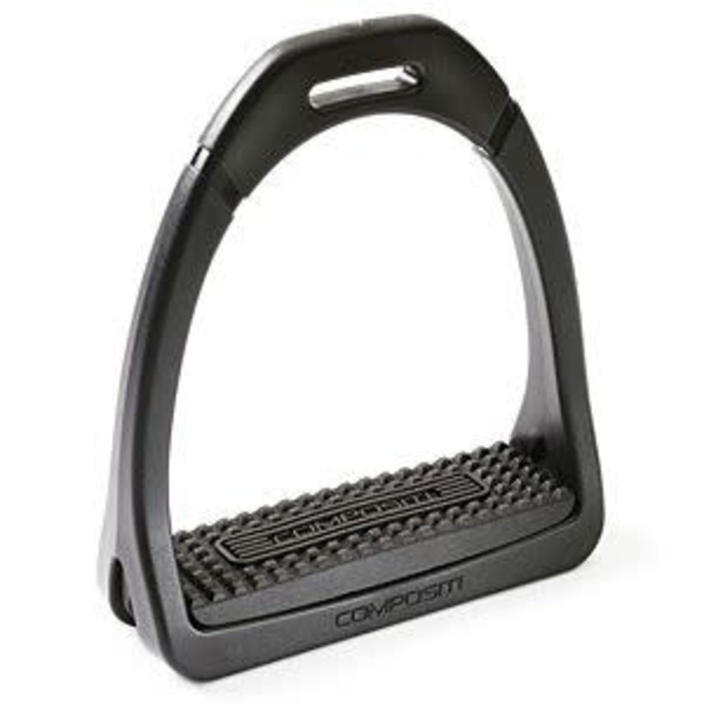 Compositi Stijgbeugels Premium Adult zwart met gekleurde beugelzolen Compositi Stijgbeugels Premium Adult zwart met gekleurde beugelzolen