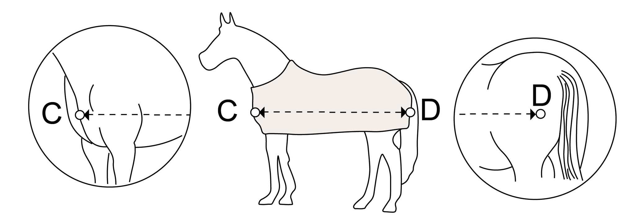 Horse cover sizing chart. Choose the right horse rug size and