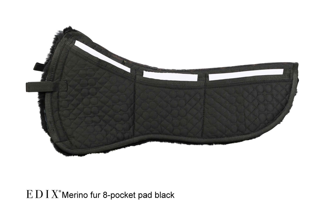 Edix Saddles Uni 8-pocket half pad Bont onderlegger Black