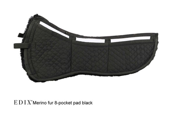 Edix Saddles Uni 8-pocket half pad Bont onderlegger Black