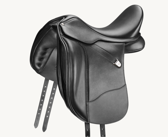 Bates Zadel Bates Dressuur Wide Dubbel leder zwart