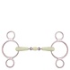 BR BR Double Jointed Three Ring Gag Apple Mouth 18 mm BR BR Double Jointed Three Ring Gag Apple Mouth 18 mm