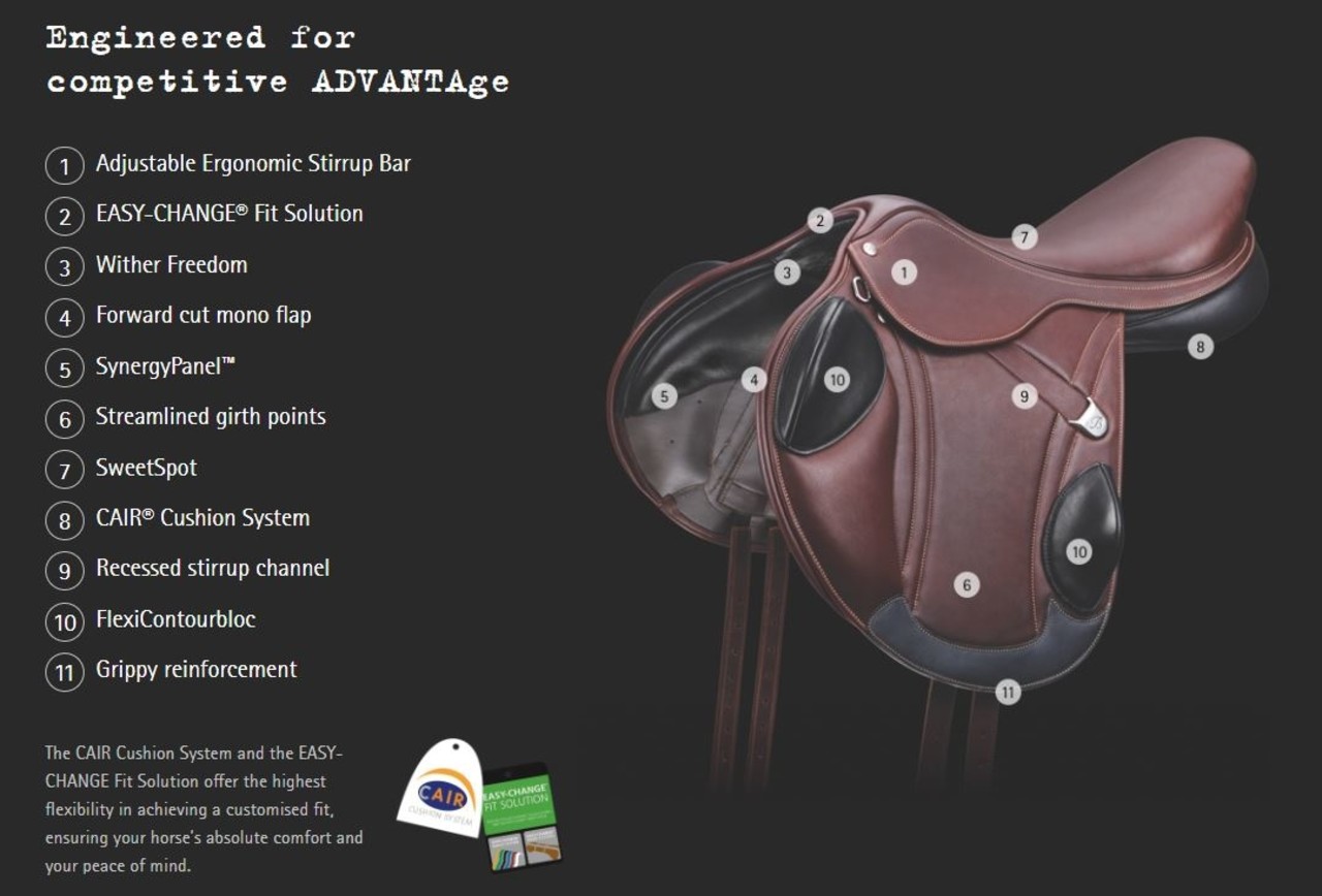 Bates Jump Saddle Bates Advanta Luxe Classic Brown
