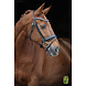 LJ Leathers Hoofdstel aansnoerneusriem Brownie met anti-slip teugels LJ Leathers Hoofdstel aansnoerneusriem Brownie met anti-slip teugels