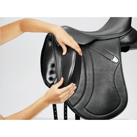 Bates Zadel Bates Innova Mono+ Dubbel leder Luxe zwart