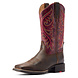 Ariat Round Up Back Zip Worn Mocha / Rasberry Ariat Round Up Back Zip Worn Mocha / Rasberry