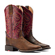 Ariat Round Up Back Zip Worn Mocha / Rasberry Ariat Round Up Back Zip Worn Mocha / Rasberry