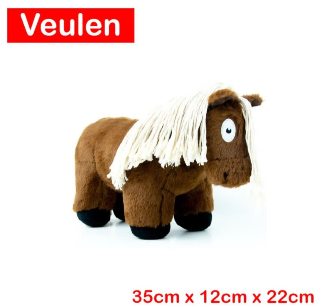 Crafty Ponies Crafty Pony Paardenknuffel Veulen (35cm) Bruin witte manen incl. instructie boekje