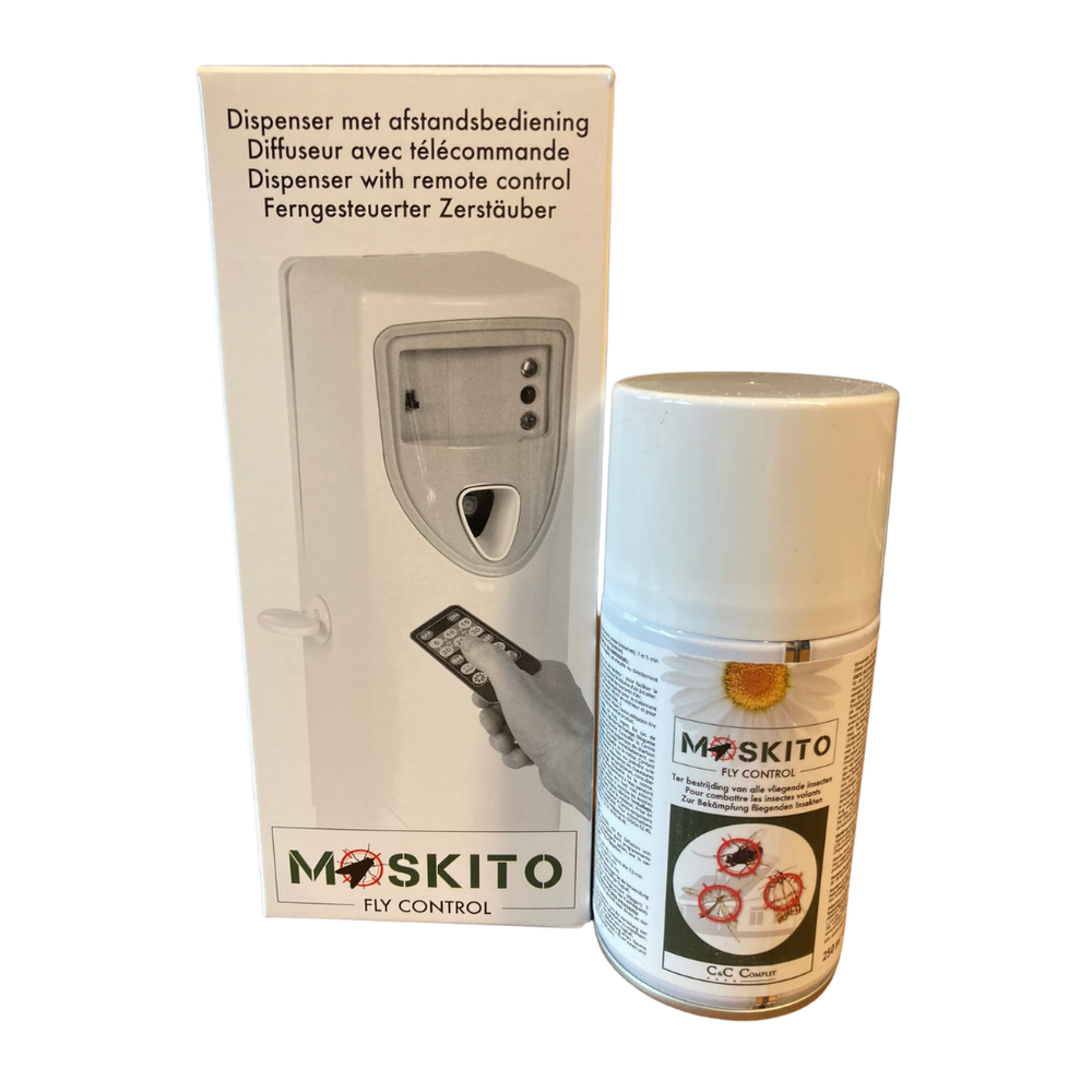 Moskito Fly Control toestel voor automatische vliegenbestrijding incl. afstandsbediening