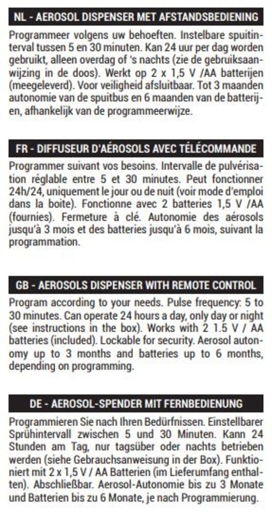 Moskito Fly Control Appareil de contrôle des mouches avec distributeur à télécommande