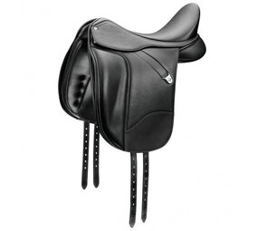 Bates Zadel Bates Dressuur Dubbel leder zwart Bates Zadel Bates Dressuur Dubbel leder zwart