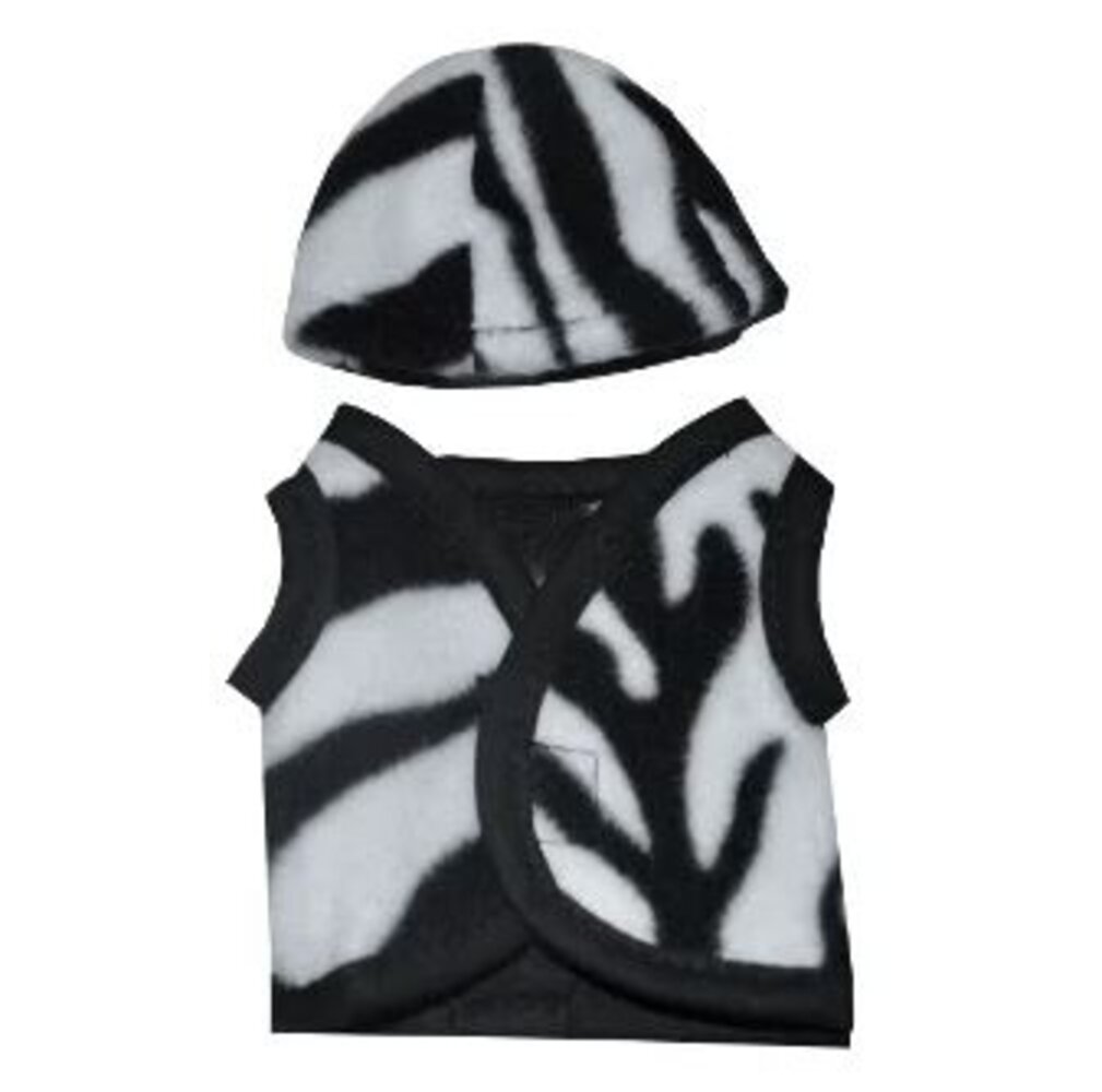 Crafty Ponies Crafty Ponies toque colorée et gilet assorti Zèbre