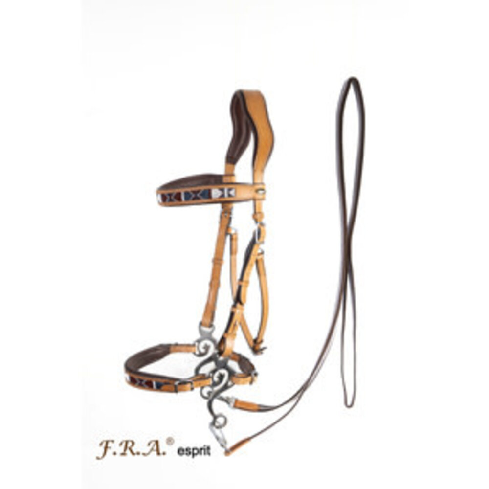 F.R.A. Esprit Western Hackamore Hoofdstel Natuur - met teugels