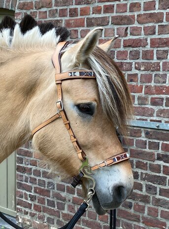 F.R.A. Esprit Western Hackamore Hoofdstel Natuur - met teugels