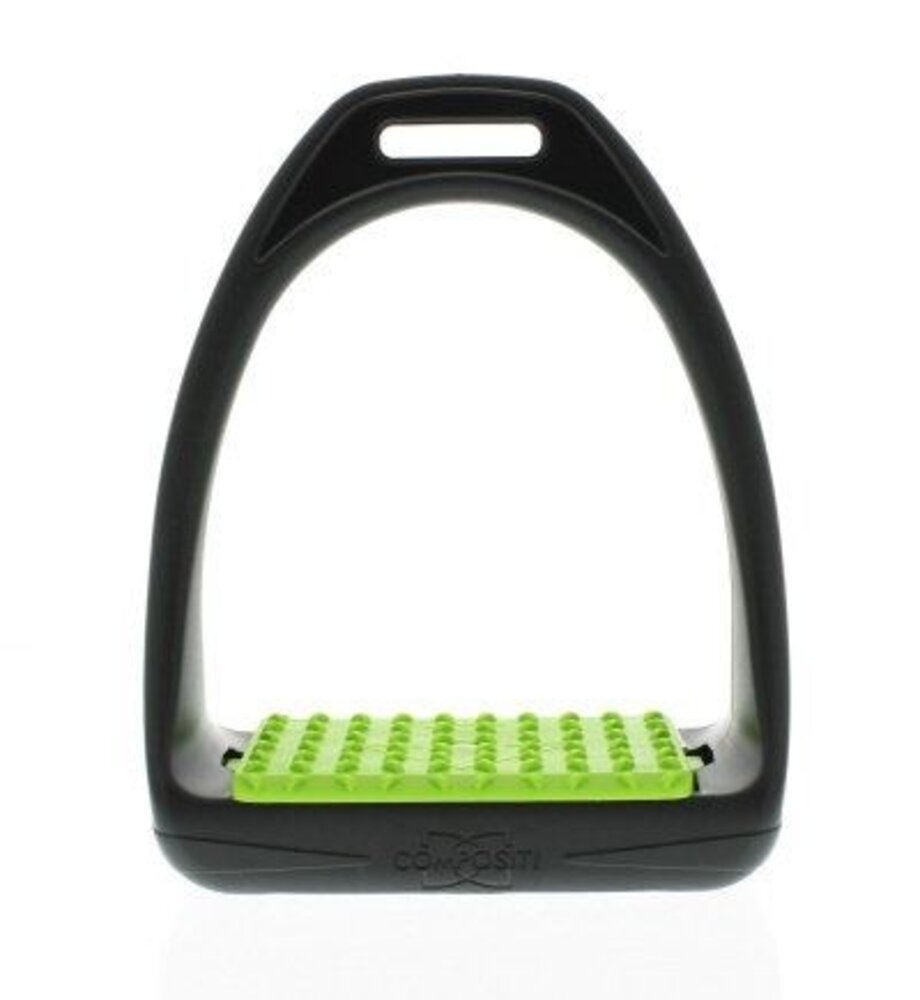 Compositi Stijgbeugels Premium Adult zwart met gekleurde beugelzolen Compositi Stijgbeugels Premium Adult zwart met gekleurde beugelzolen