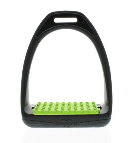 Compositi Stijgbeugels Premium Adult zwart met gekleurde beugelzolen Compositi Stijgbeugels Premium Adult zwart met gekleurde beugelzolen