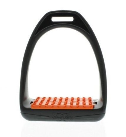 Compositi Stijgbeugels Premium Adult zwart met gekleurde beugelzolen Compositi Stijgbeugels Premium Adult zwart met gekleurde beugelzolen