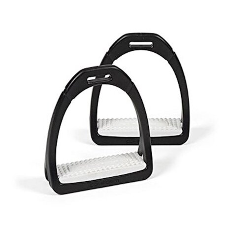 Compositi Stijgbeugels Premium Adult zwart met gekleurde beugelzolen Compositi Stijgbeugels Premium Adult zwart met gekleurde beugelzolen