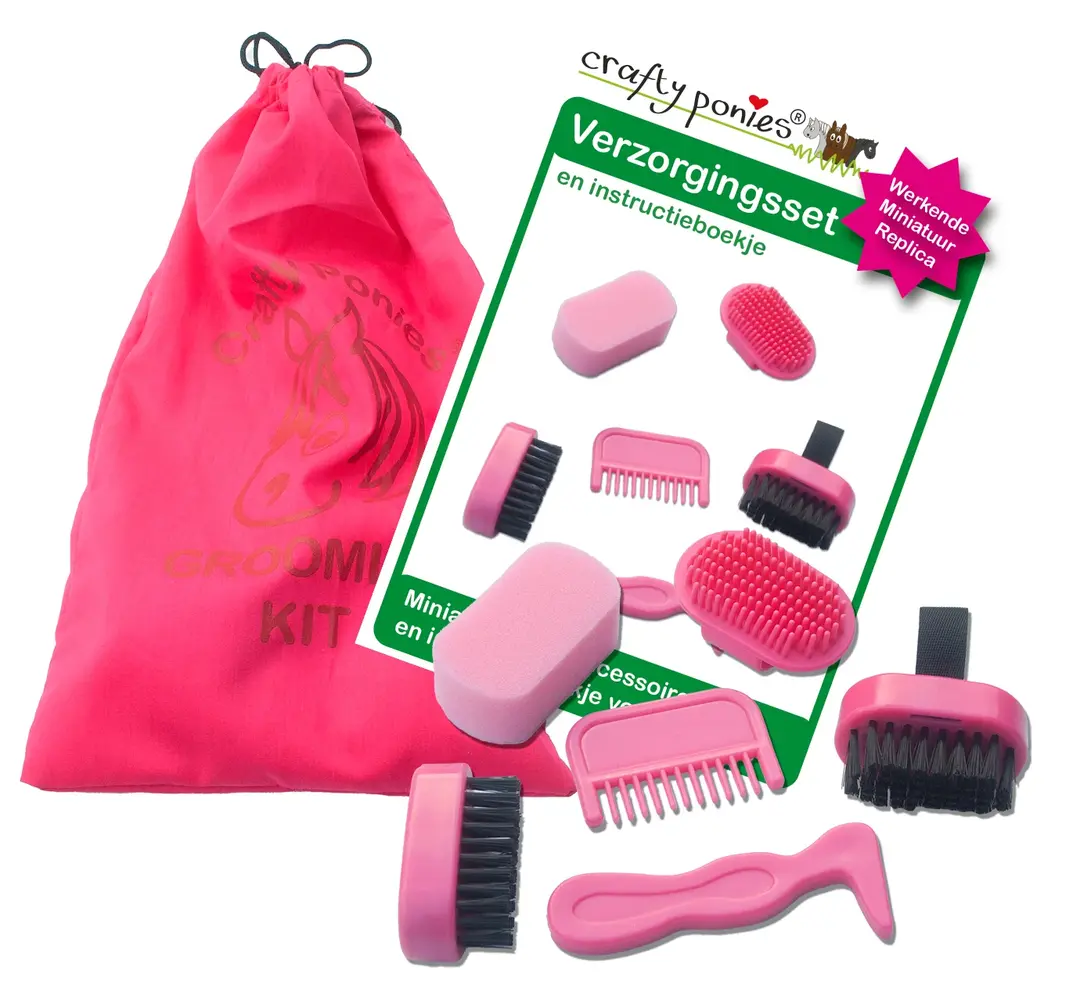 Crafty Ponies Crafty Ponies verzorgingsset  poetsgerief roze incl. instructieboekje
