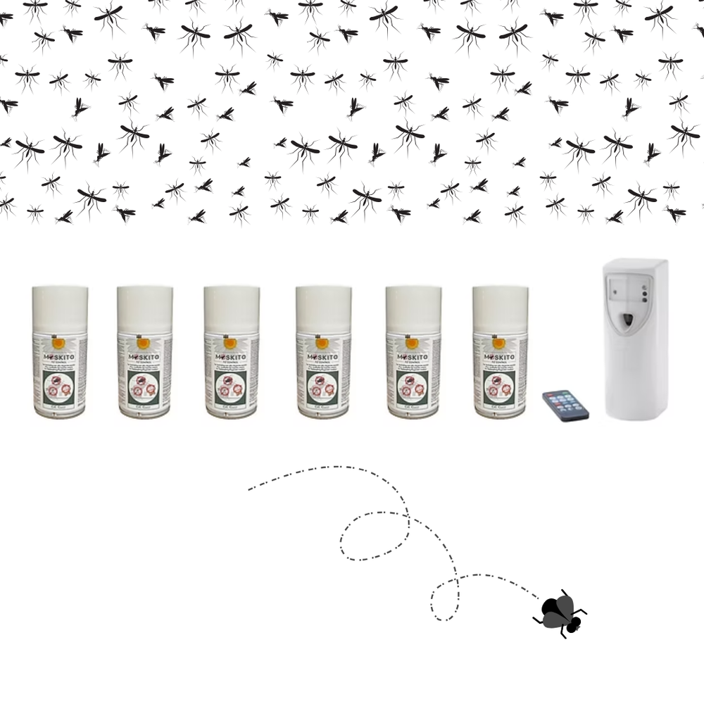Starter set Moskito Fly Control dispenser + 6 sprays