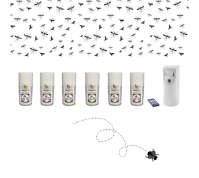 Promoset Moskito Fly Control dispenser + 6 vullingen Promoset Moskito Fly Control dispenser + 6 vullingen