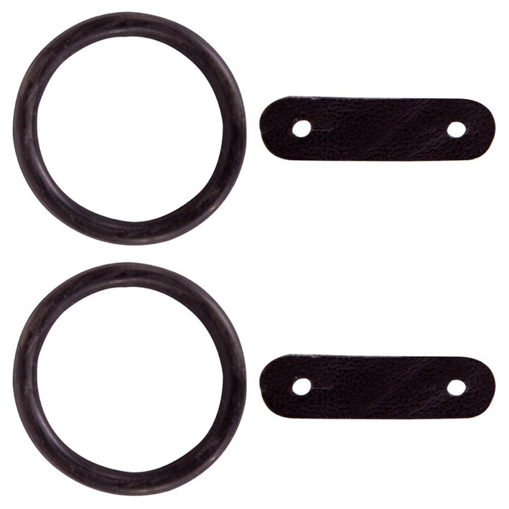 BR Ring rubber met leertje veiligheidsstijgbeugels Zwart per paar BR Ring rubber met leertje veiligheidsstijgbeugels Zwart per paar