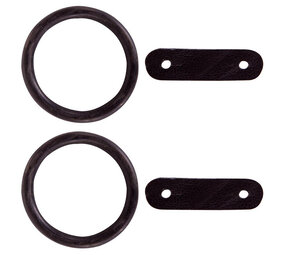 BR Ring rubber met leertje veiligheidsstijgbeugels Zwart per paar BR Ring rubber met leertje veiligheidsstijgbeugels Zwart per paar
