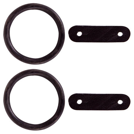 BR Ring rubber met leertje veiligheidsstijgbeugels Zwart per paar BR Ring rubber met leertje veiligheidsstijgbeugels Zwart per paar