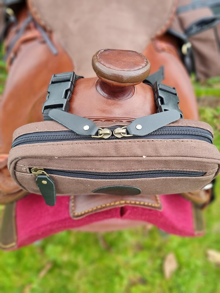 MAGS Zadeltas Pommelbag canvas Kay bruin