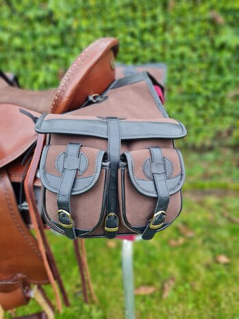 MAGS Zadeltas achteraan canvas Vinnie bruin