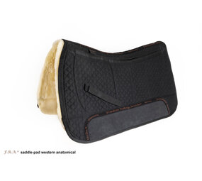 F.R.A. Westernpad anatomisch volbont 3 vaks met inlagen 80cm zwart/natuur