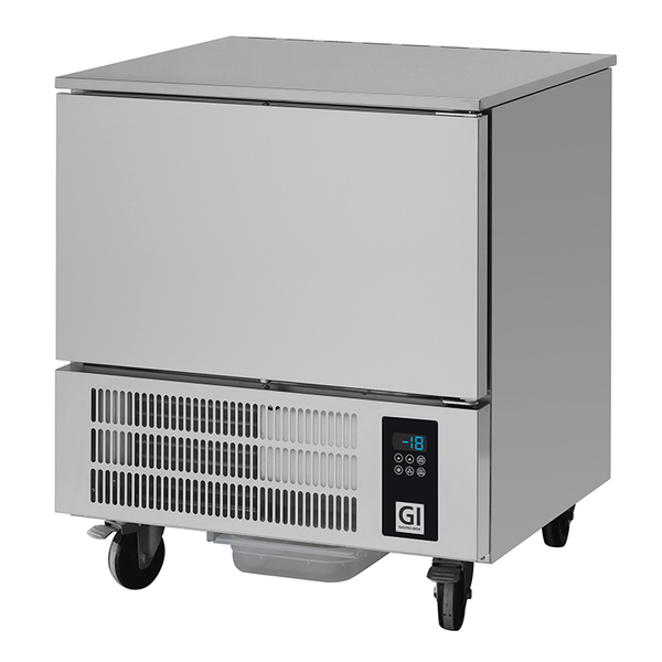 Blastchiller | 5 Niveaus (EN/GN) | Max. 12kg (Koelen) / 8kg (Vriezen) | 0.65kW (230V) | Wielen | 790x730x880(h)mm